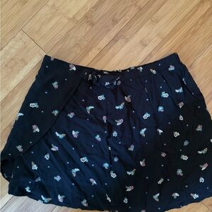 Floral Black Skort-girls